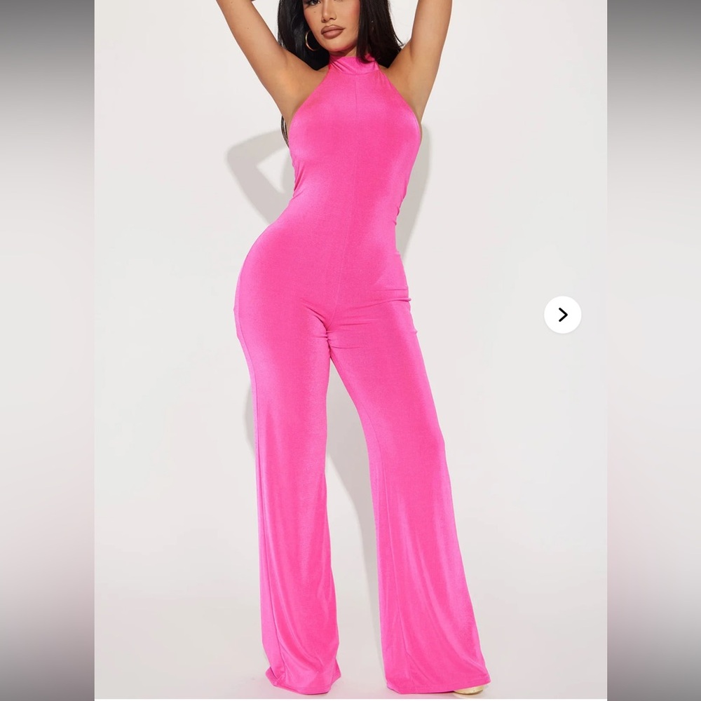 Pink Strapless Jumpsuit